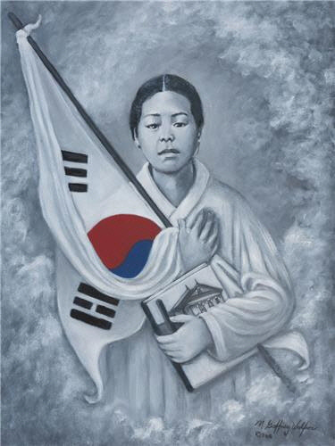 미국화가 모린 가프니 울프슨이 그린 유관순 열사. 프록시 플레이스 갤러리 제공